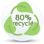 produit composé de 80% de matières recyclées