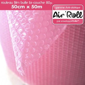 Rouleau de film bulle d'air ANTISTATIQUE 50cm x 50m