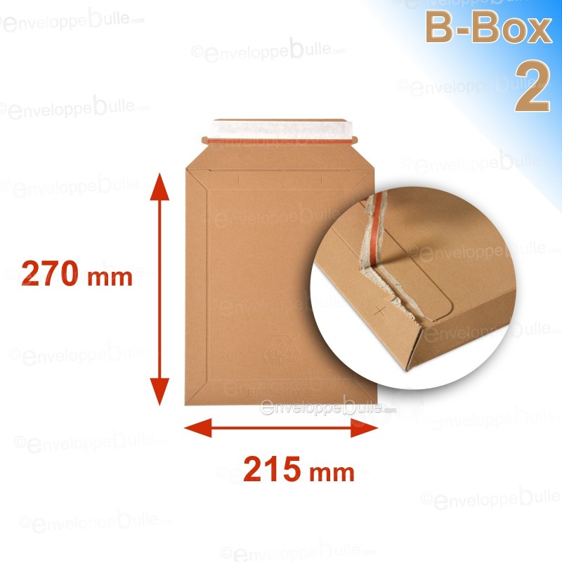 Enveloppe carton B-Box 2 MARRON format 215x270 mm 