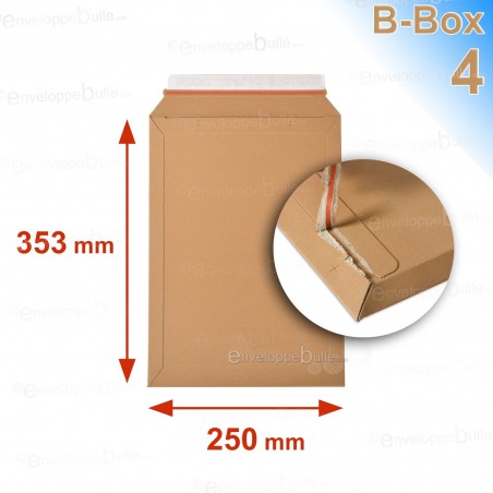 Enveloppe carton B-Box 4 MARRON format 250x353 mm 