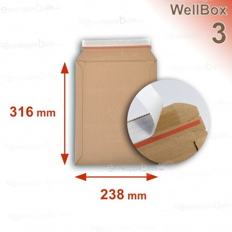Enveloppe carton WellBox 3 format 238x316 mm 
