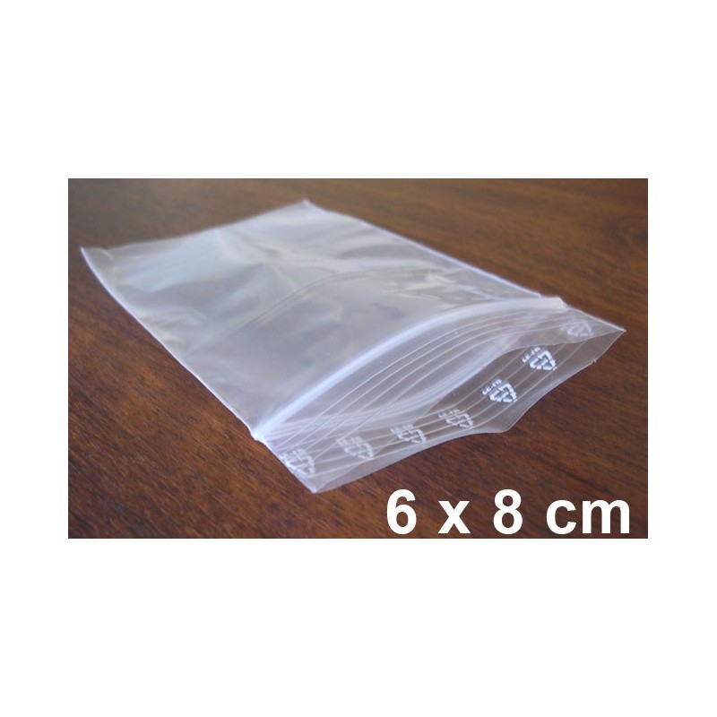 Sachets plastiques à fermeture ZIP 60x80mm standard 50µ
