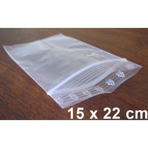 Sachets plastiques ZIP 150x220 mm