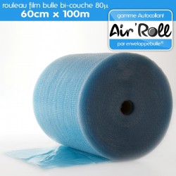 Rouleau de film bulle d'air AUTOCOLLANT 60cm x 100m