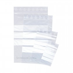 Sachets plastiques à fermeture ZIP 40x60mm  + 3 bandes blanches