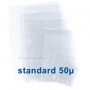 Sachets plastiques SANS fermeture 50x80mm épaisseur standard 50µ