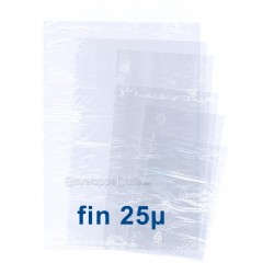 Sachets plastiques SANS fermeture 200x300mm épaisseur fine 25µ