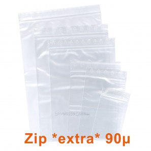 Sachets plastiques à fermeture ZIP 120x170mm  très résistants 90µ