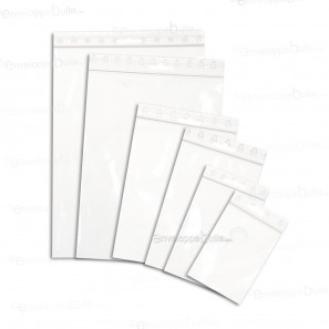 Sachets plastiques à fermeture ZIP 80x120mm  avec trou de suspension