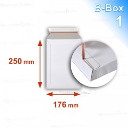 Enveloppe carton B-Box 1 BLANC format 176x250 mm 