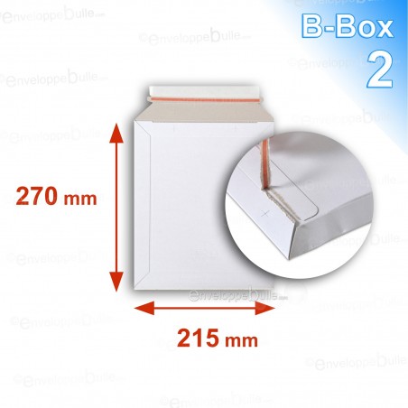 Enveloppe carton B-Box 2 BLANC format 215x270 mm 