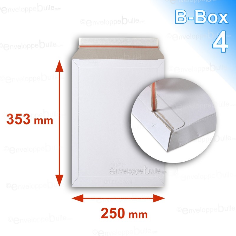 Enveloppe carton B-Box 4 BLANC format 250x353 mm 