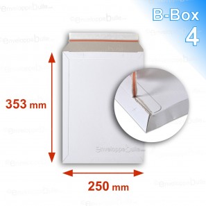 Enveloppe carton B-Box 4 BLANC format 250x353 mm 