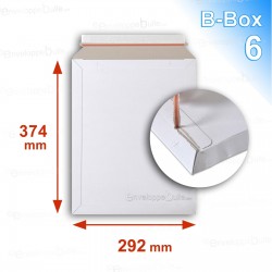 Enveloppe carton B-Box 6 BLANC format 292x374 mm 