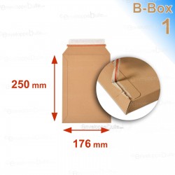 Enveloppe carton B-Box 1 MARRON format 176x250 mm 