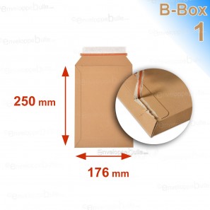 Enveloppe carton B-Box 1 MARRON format 176x250 mm 