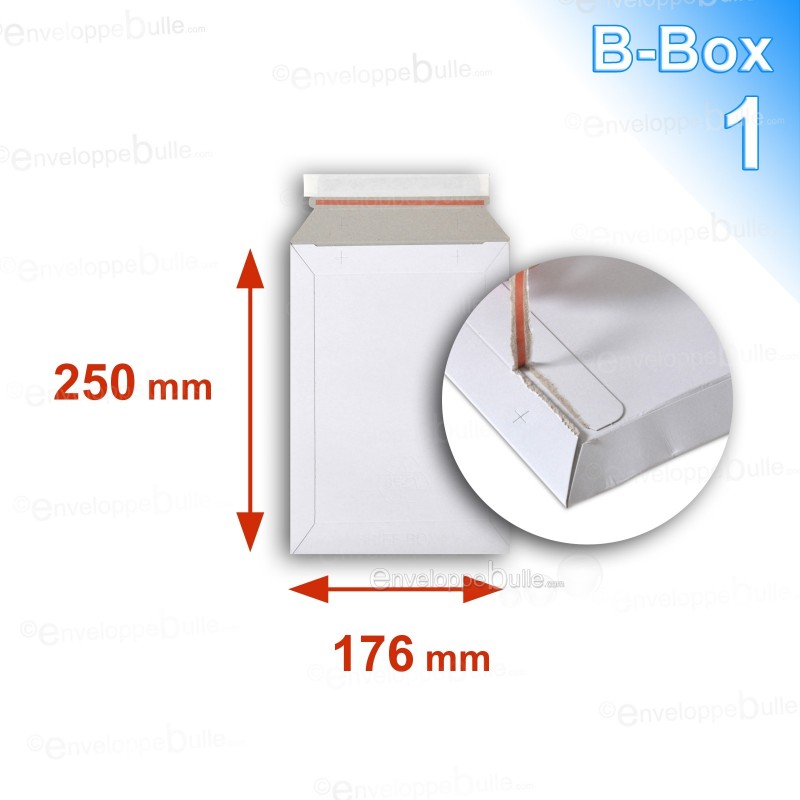 Enveloppe carton B-Box 1 BLANC format 176x250 mm 