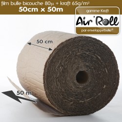 Rouleau de film bulle d'air + KRAFT 50cm x 50m