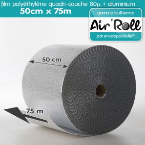 Rouleau de film bulle d'air ISOTHERME 50cm x 75m