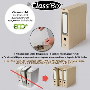 Classeur A4 avec boîte Class'Box ECO 100% recyclé