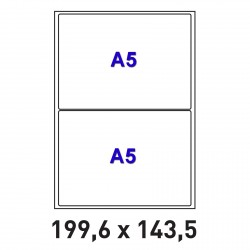 Planches A4 de 2 étiquettes autocollantes A5 format 199,6 x 143,5 mm