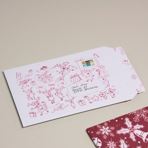 Enveloppe carton B-Box 4 imprimée NOËL format 250x353 mm 