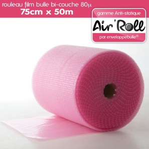 Rouleau de film bulle d'air ANTISTATIQUE 75cm x 50m Rouleau de film bulle d'air ANTISTATIQUE 75cm x 50m