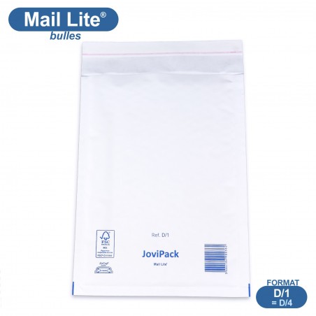 Enveloppes à bulles MAIL LITE blanches D/1 format 180x260 mm [type D/4]