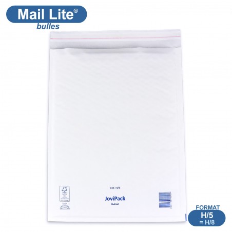 Enveloppes à bulles MAIL LITE blanches H/5 format 270x360 mm [type H/8]
