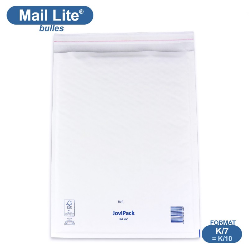 Enveloppes à bulles MAIL LITE blanches K/7 format 350x470 mm [type K/10]