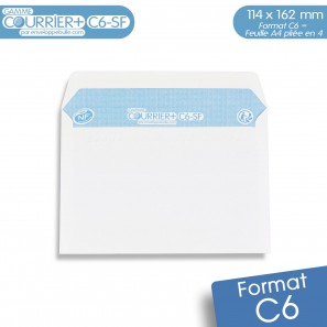 Enveloppes blanches A6 gamme Courrier+ C6-SF