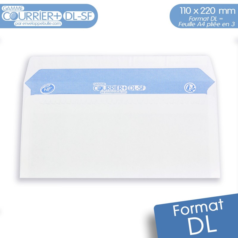 Enveloppes blanches DL gamme Courrier+ DL-SF