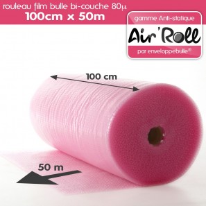 Rouleau de film bulle d'air ANTISTATIQUE 100cm x 50m