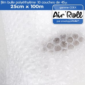 Rouleau de film bulle d'air COEX 25cm x 100m