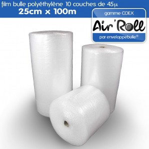 Rouleau de film bulle d'air COEX 25cm x 100m