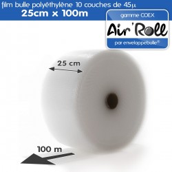 Rouleau de film bulle d'air COEX 25cm x 100m