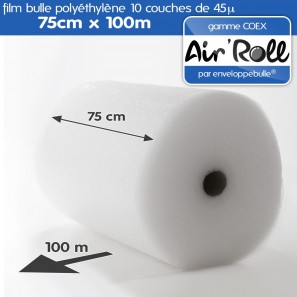 Rouleau de film bulle d'air COEX 75cm x 100m