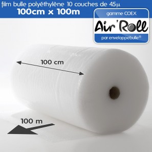 Rouleau de film bulle d'air COEX 100cm x 100m