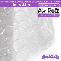 Rouleau de film GROSSES BULLES d'air 1m x 25m