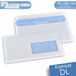 Enveloppes blanches DL avec fenêtre gamme Courrier+ DL-AF