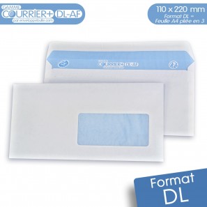 Enveloppes blanches DL avec fenêtre gamme Courrier+ DL-AF