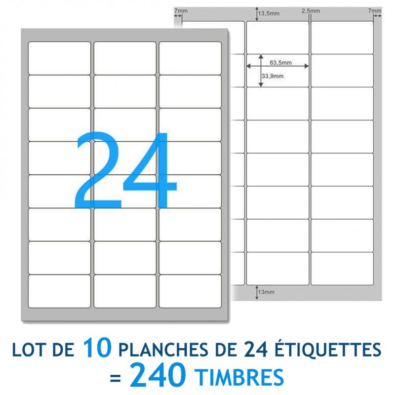 Lot de 50 Planches A4 d'étiquettes autocollantes pour imprimer les