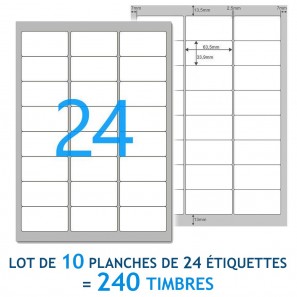 24 feuilles de papier autocollant en vinyle pour imprimante à jet