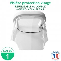 Visière protection visage - réutilisable et lavable - antibuée – anti Allergique