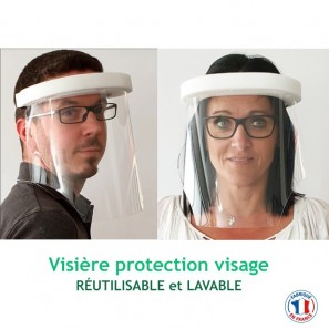 Visière protection visage - réutilisable et lavable - antibuée – anti Allergique