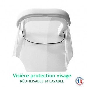 Lot de 5 Visières protection visage - réutilisables et lavables - antibuée – anti Allergique