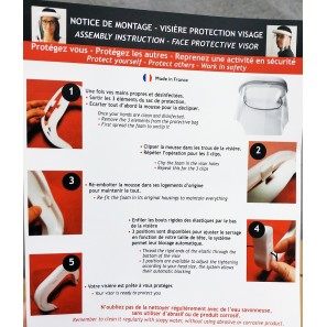 Lot de 10 Visières protection visage - réutilisables et lavables - antibuée – anti Allergique