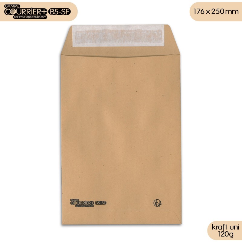 Enveloppes kraft brun uni B5 gamme Courrier+