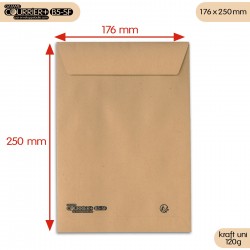 Enveloppes kraft brun uni B5 gamme Courrier+