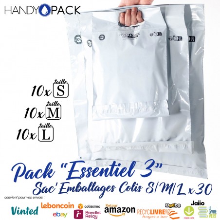 Pack Essentiel 3 Sac’Emballages Colis S/M/L x 30